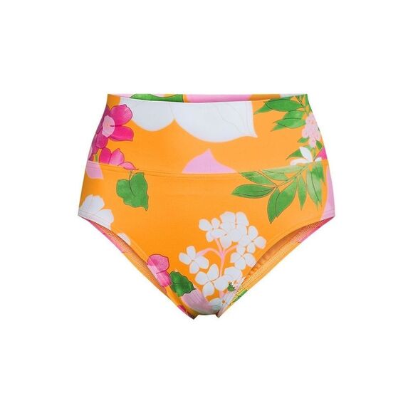 Land's End Plus Standard Pinch-less Bikini Bottoms sweet mango lilies floral Var - Picture 2 of 7